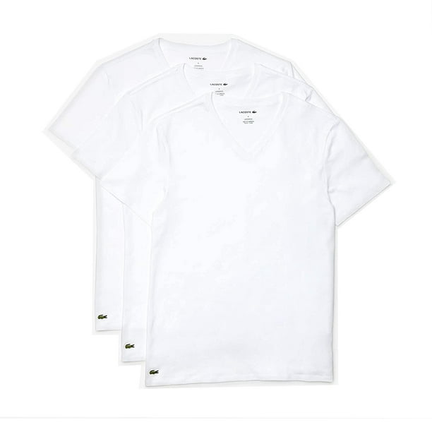 bassin Catena prototype Lacoste Men's V-Neck Shirt 3 Pack Cotton Regular Fit Casual T-Shirts  TH3444-51, White, L - Walmart.com
