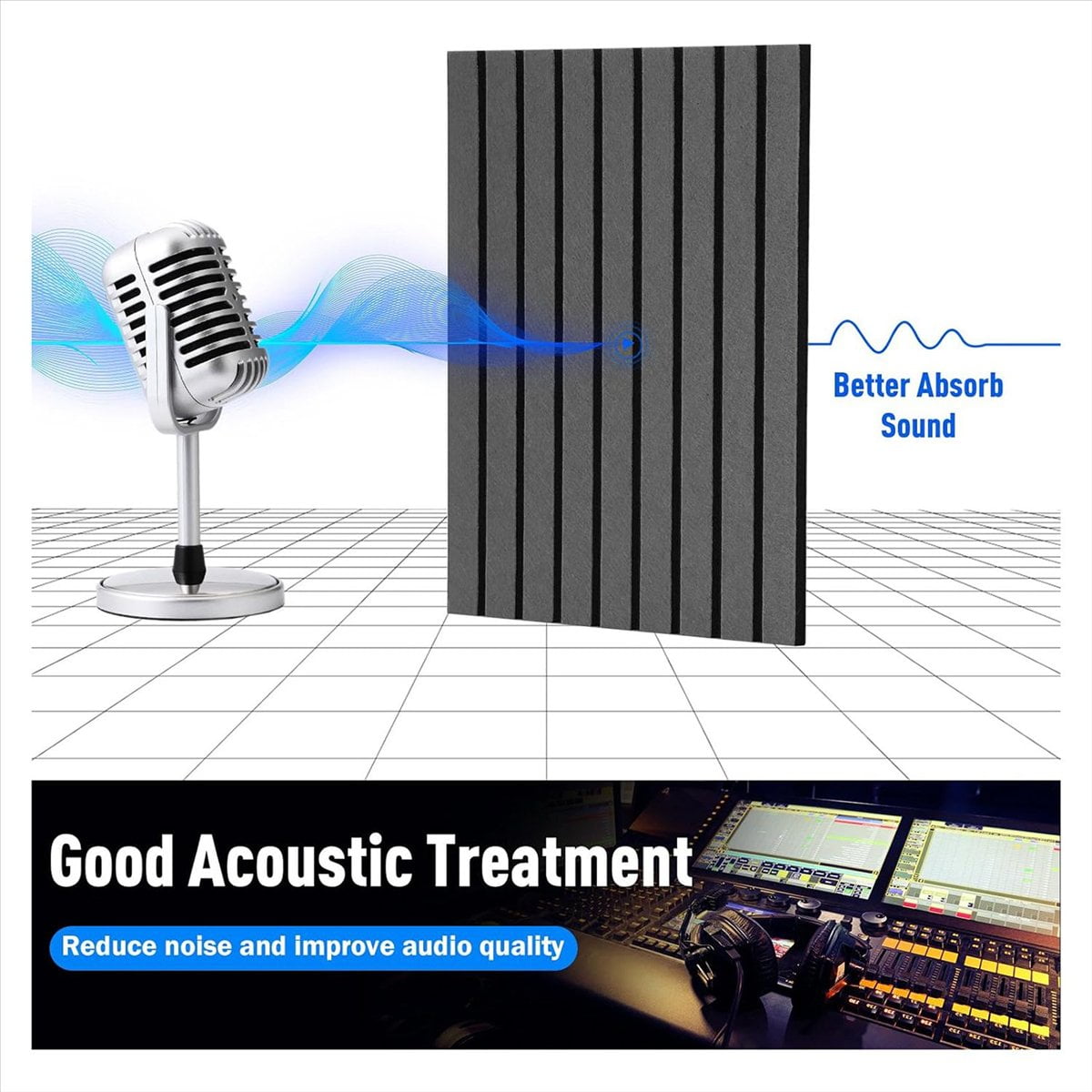 12 PCS Sound Proof Acoustic Panels, 14X12X0.4 Inch for Room, Office