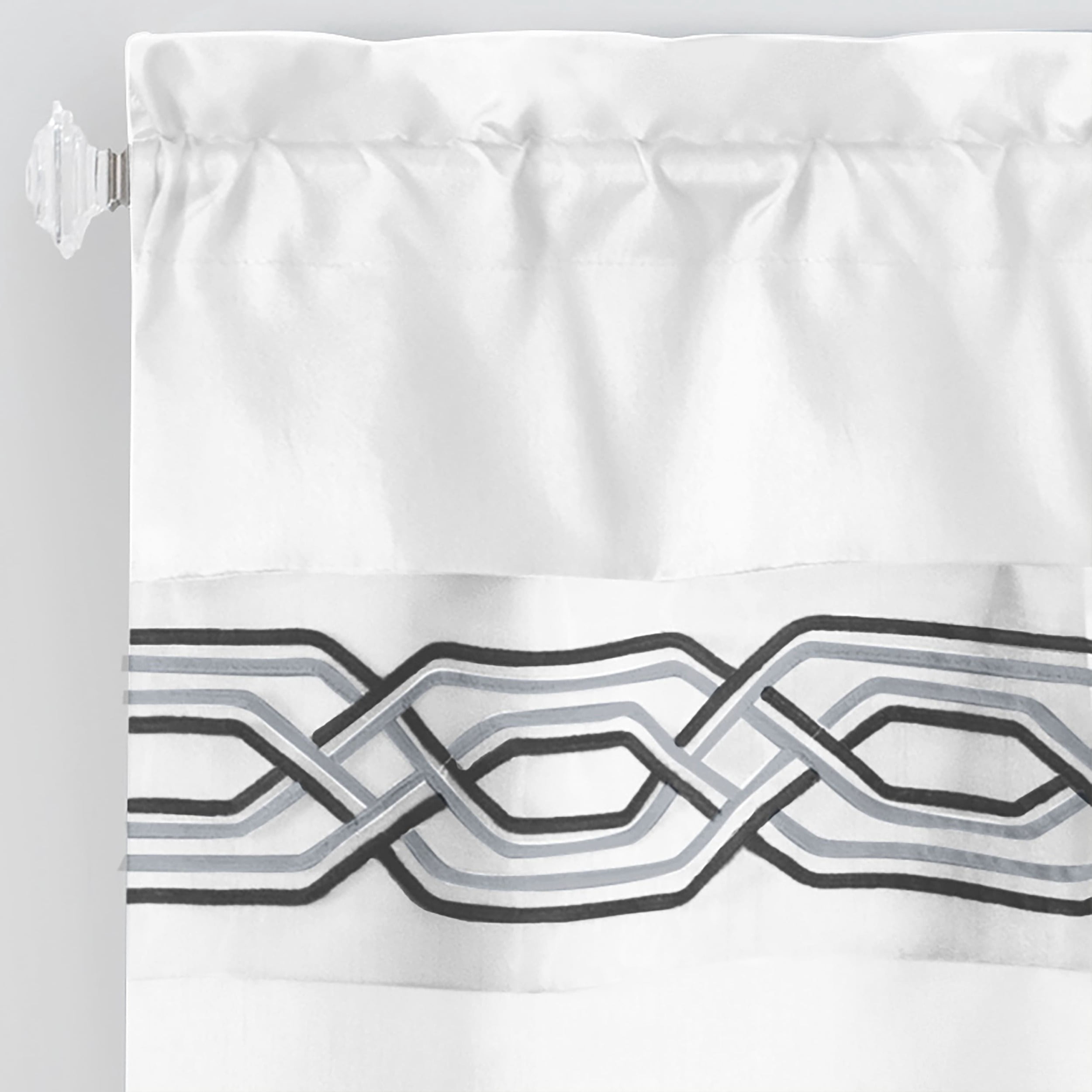 Achim Paige Rod Pocket 5 Piece Light Filtering Curtain Set, White, 55" x 84"