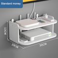 thumbnail image 3 of 1 Set Wi-Fi Router Container Punch-free Wall-Mounted Waterproof Double Layer Wifi Router Hanging Rack TV Set-top Boxes Shelf Home Supply, 3 of 12