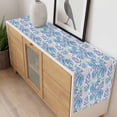 thumbnail image 4 of Blue Leaf Table Runner - 70 Inch Long, Kitchen Dining Table Runner Dresser Scarves, Ocean Seagrass Coastal Leaf Watercolor Farmhouse Decor for Coffee Tables Wedding Party Banquet, 4 of 8