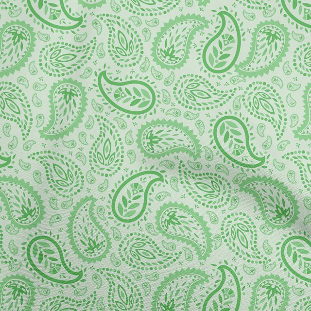 oneOone Velvet Green Fabric Asian Paisley Sewing Craft Projects Fabric Prints By Yard 58 Inch Wide