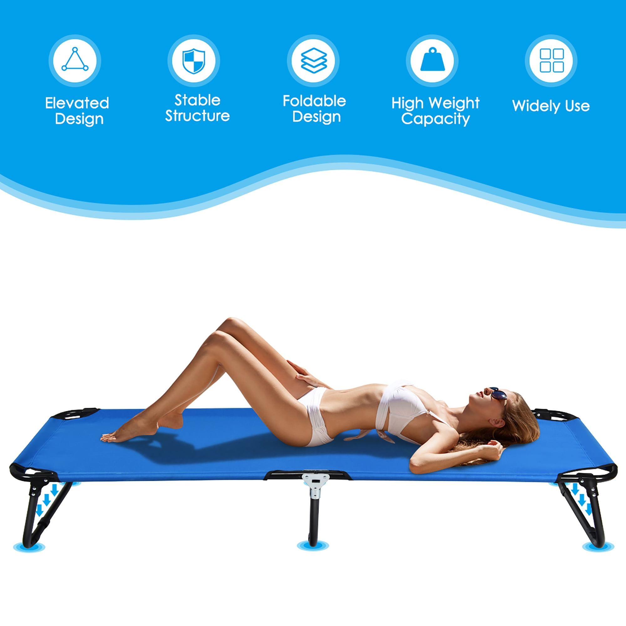 Costway Portable Camping Cot Outdoor Folding Sleeping Bed For Traveling  Hiking : Target