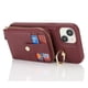 thumbnail image 4 of For iPhone 15 Plus 14 Plus Case with Zipper Pouch Ring Kickstand Strap Litchi Texture PU + TPU Phone, 4 of 5