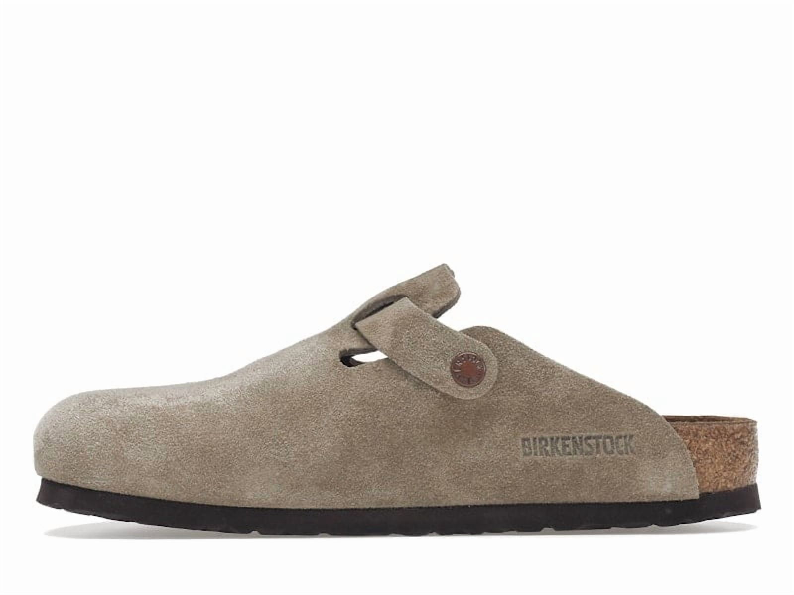Birkenstock Unisex Boston Soft Footbed Suede Taupe Shoes, from StockX