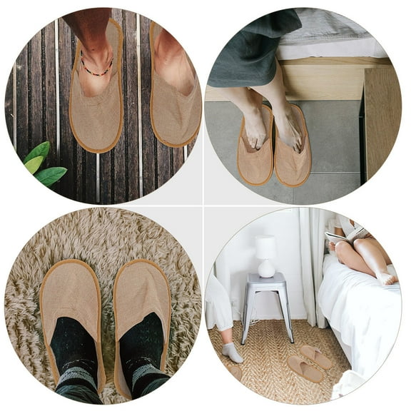 OHOIOLLA 1 Pair Hotel Slippers For Guests Soft Non Slip Indoor Use Home Travel Unisex Yellow