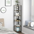 Homfa 6 Tier Corner Shelf, 65'' Tall Skinny Shelf Wood Corner Shelving