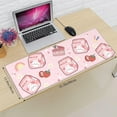 thumbnail image 3 of Kawaii Pink Cute Strawberry Bunny Mouse Pad 31.5x11.8 in Desk Accessories Big Extended Non-Slip Rubber Base Mousepad with Stitched Edges Gaming Pc Desktop Large Mouse Pad, 3 of 6