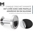 thumbnail image 3 of Perchero magnético para colgar abrigos y bolsos, 4 ganchos de pared cromados extremadamente fuertes, perchero para puerta con un raro imán de metal de neodimio, ganchos para puerta de frigorífico, 3 of 5