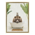 thumbnail image 2 of Kate and Laurel Sylvie Big Bear Bali Bath Framed Canvas Wall Art by Amy Peterson Art Studio, 18x24 Gold, Glam Bathroom Art Wall Décor, 2 of 6
