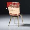 thumbnail image 1 of Christmas Hat Snowflake Chair Cover Square Cartoon Santa Chair Slipcover, 1 of 4