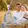 thumbnail image 7 of Coachuhhar Celtic Moon Necklace for Women 925 Sterling Silver Zircon Celtic Knot Moon Pendant Crescent Irish Necklace Trinity Knot Jewelry Birthday Gift, 7 of 7
