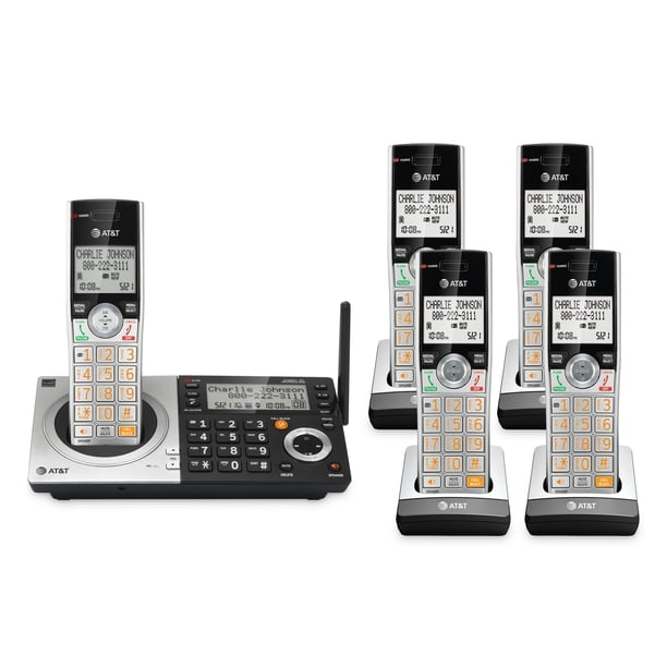 Teléfono inalámbrico AT&T CL83507 DECT 6.0 de 5 auriculares con contestador