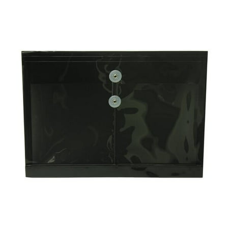 Expanding Legal Envelope - JAM Paper Plastic See Through Envelopes, Button and String Tie Closure, Legal Booklet, 10 1/2 x 14 1/2, Black, 12/pack