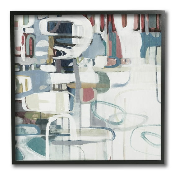 Stupell Industries Asymmetrical Abstract Forms Abstract Painting Black Framed Art Print Wall Art, 12 x 12