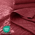 thumbnail image 5 of Clara Clark Quilt Sets, 4 Piece Lightweight Reversible Quilt Bedspread, Diamond Weave Coverlet Bedding Set, Twin Burgundy, 5 of 9