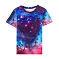 thumbnail image 4 of Penkiiy Galaxy Printed Shirt,Womens 3D Top Blouse Novelty Graphic Breathable Quick Dry Sleeveless Beach T-Shirt L Dark Blue, 4 of 7