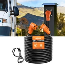 Nilight 50 Amp 50FT EV/RV Extension Cord 250V Heavy Duty 6/3 8/1 Gauge Pure Copper STW Wire UL ETL Listed 4 Prong 14-50P 14-50R 50F/50M Cable Suit for EV Charging RV Trailer Campers