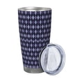 thumbnail image 2 of Picia Purple and Blue Squares Pattern 20 oz Tumbler Stainless Steel Vacuum Insulated Coffee Ice Cup Double Wall Travel Flask Dual Lid Water Bottle, Eco-friendly Car Cup-Straw Three-piece Set, 2 of 8