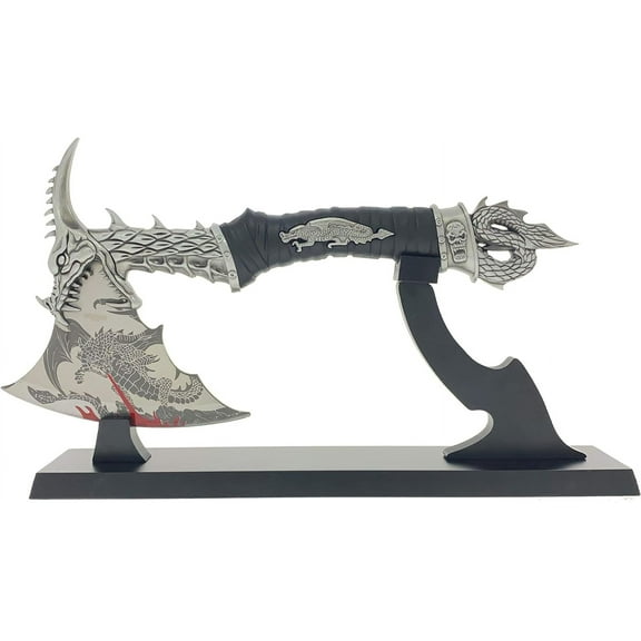 14.5" Decorative Dragon-Inspired Display Piece with Wood Stand – Great Gift & Home Accent