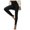 Black, variant on Women's High Waist Solid Color Yoga Pants - Striped Tight Slim Step-On Foot Athletic Pants