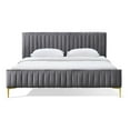 thumbnail image 2 of Pemberly Row Upholstered Contemporary Fabric King Platform Bed in Charcoal, 2 of 8
