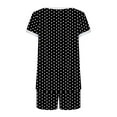 thumbnail image 4 of Ndbuld Women Summer Cotton Linen Short Sets 2 Piece Shorts Top Lounge Beach Vacation Two Piece Outfits Tracksuits Summer Clearance Black 2XL, 4 of 5