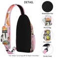 thumbnail image 3 of Vibrant Peach Print Sling Backpack, Cute Kawaii Tropical Fruit Design Crossbody Daypack, Modern Fresh Sweet Peach Pattern with Abstract Painting, Lightweight and Durable Adjustable Strap, 3 of 5