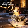 thumbnail image 7 of Clearance! Snowman Magic Fountain - Flowing Snowflake LED Christmas Garden Light, Solar Christmas Yard Stake with Cascading LED Strands, Snowman Outdoor Garden Decor, 7 of 7