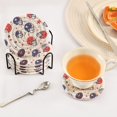 thumbnail image 3 of Yayeee 6 PCS Drink Coasters with Holder Set Woven Absorbent Round Tabletop Hot Pad, Star Spangled Helmets, 3 of 7