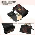 thumbnail image 5 of SCRAWLGOD Butterfly Rose Splash Print Red Black Crossbody Purse for Women Small Crossbody Bags Trendy Leather Cross Body Handbags Shoulder Bag with Detachable Strap, 5 of 7