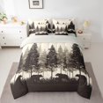 thumbnail image 2 of Castle Fairy Safari Bears Twin Bedding Sets 7-Piece for Boys Girls,Black Brown Bedding Comforter Set Microfiber,Jungle Woodland Animal Breathable Sheet Sets,Super Cozy Room Decor,Reversible, 2 of 8