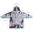 thumbnail image 7 of French Bulldog and Flower Blanket Hoodies for Kids 6-13YR Oversize Wearable Blanket Hoodies for Boys Girls Teens, 7 of 7