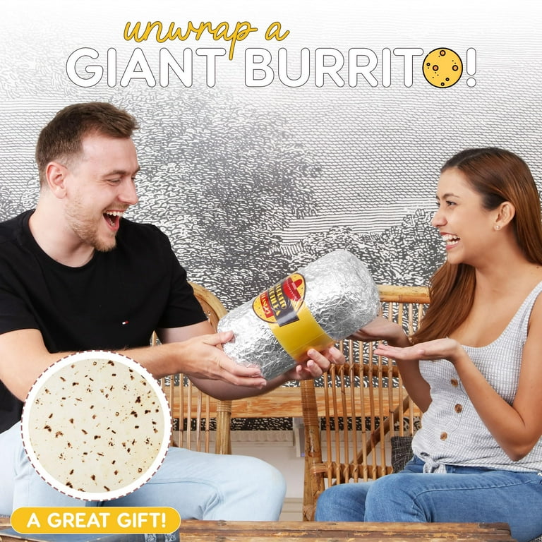 Zulay Kitchen Double Sided Novelty Blanket 60 Inch Tortilla Blanket with Burrito Gift Packaging