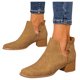 thumbnail image 5 of NECHOLOGY Botas Mujer Adulto Femenino Zapatos Botines de mujer Botas a la moda para mujer, botas de tacón con tacón grueso y borde con volantes, botas con tacón grueso al tobillo (Beige, 11), 5 of 7