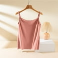 thumbnail image 4 of Women's Tank Top With Built In Bra Cute Lace Floral Cami Scoop Neck Padded Undershirt Pure Basic Tunic Tanks Casual Ladies Camisoles Sexy Beach Vest Blouses, 4 of 5