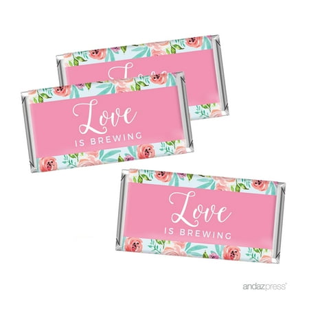 - Wedding Pink Roses English Tea Party, 10-Pack A Sweet Celebration Hershey Bar Labels