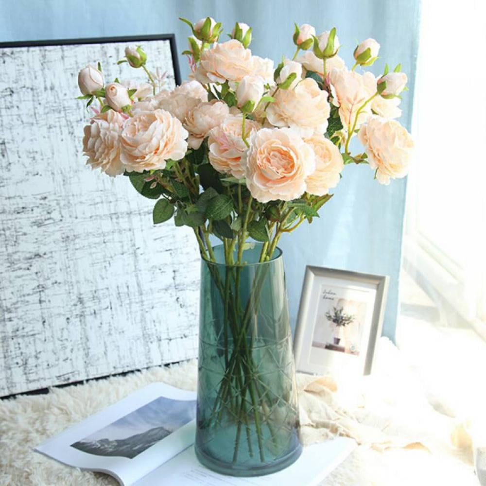 Details about   3 Heads Fake Artificial Peony Pink Flowers Rose White Wedding Bouquet Home Decor 