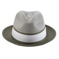 thumbnail image 3 of Montique Olive Two Tone Braided Pinch Fedora Hat H-22, 3 of 4