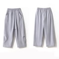 thumbnail image 4 of HAPIMO Girls Kids Ruched Wide Leg Pants Elastic Waist Soft Trousers for Casual Fashion Gray 4 Years, 4 of 9