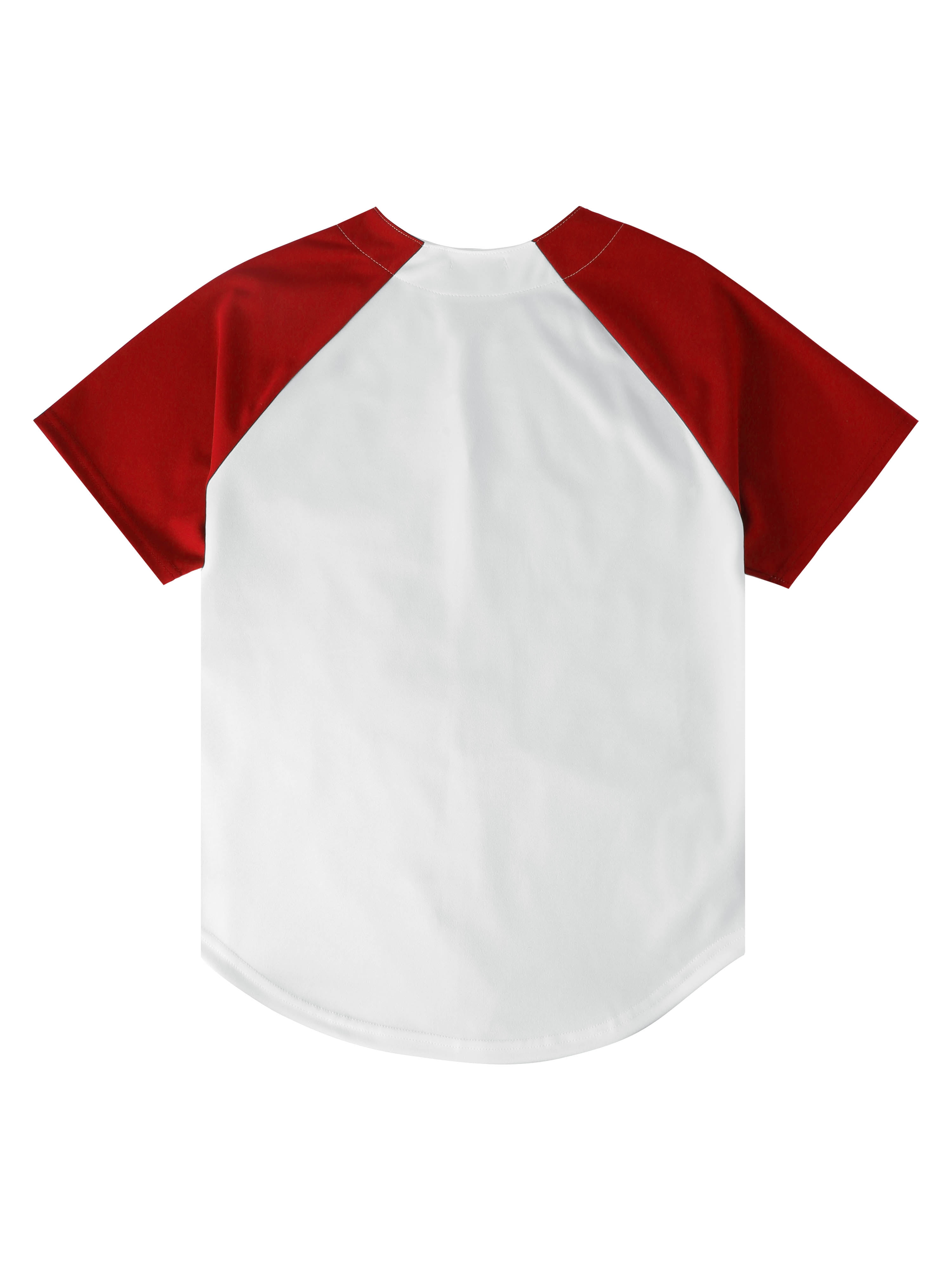Ma Croix Men's Premium Baseball Tee Button Down Two Tone Raglan Short Sleeve Jersey