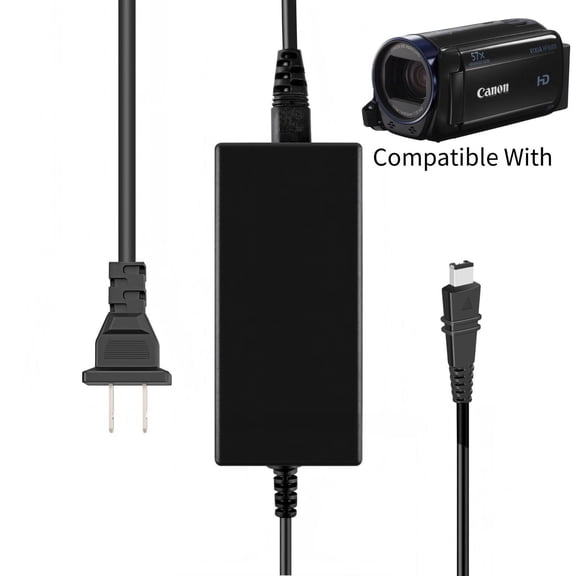 AC Adapter Charger Compatible With VIXIA HF R600 R606 Camcorder