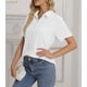 thumbnail image 3 of Blusa de mujer Camisas de cuello en V Blusas elegantes de manga larga Camisa de gasa, 3 of 6