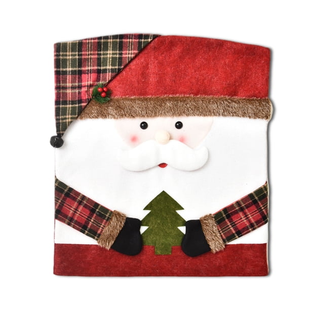 Feliz Navidad Funda para silla Cena de Navidad Protector de espalda para silla Funda de tela Decoración para fiestas, Papá Noel kenally HA008660-01