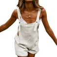thumbnail image 2 of Women Loose Overalls, Solid Color Square Collar Sleeveless One-piece, 2 of 4