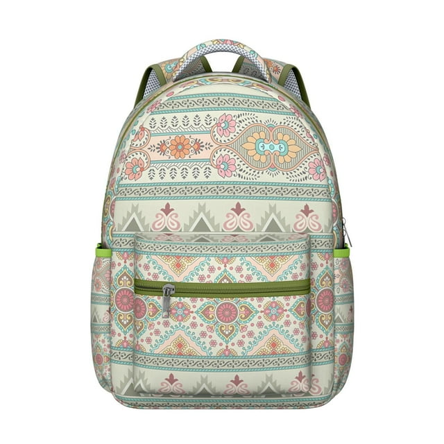 Sac à Dos Scolaire Motif Géométrique et Abstrait Vintage, Matériau Résistant aux Rayures avec Effet Usé, Bretelles Réglables, Rembourrage Confortable, Grande Capacité