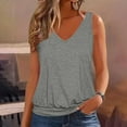 thumbnail image 2 of Kovlvoll Womens Tank Tops Summer Clothes Casual V Neck Sleeveless Solid Color Loose Fitting Outfit Basic Camis Shirts, 2 of 5