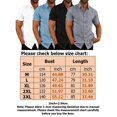 thumbnail image 2 of MAWCLOS Men's Button Down Dress Shirt Short Sleeve Casual Beach Tops Lapel Neck Solid Color Blouse, 2 of 3