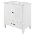 thumbnail image 2 of Christopher Knight Home Retro 2 Piece 30" Bathroom Vanities with Ceramic Sinks, Soft-Close Doors, White, 2 of 13