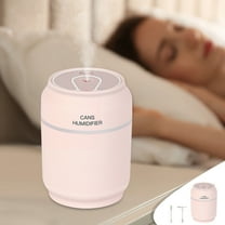 LACKUST Humidifiers for Bedroom,3-in-1 Mini USB Humidifier, Portable Fan with LED Light and Auto Shut-Off for Home, Office, Car, and Yoga,Pink
